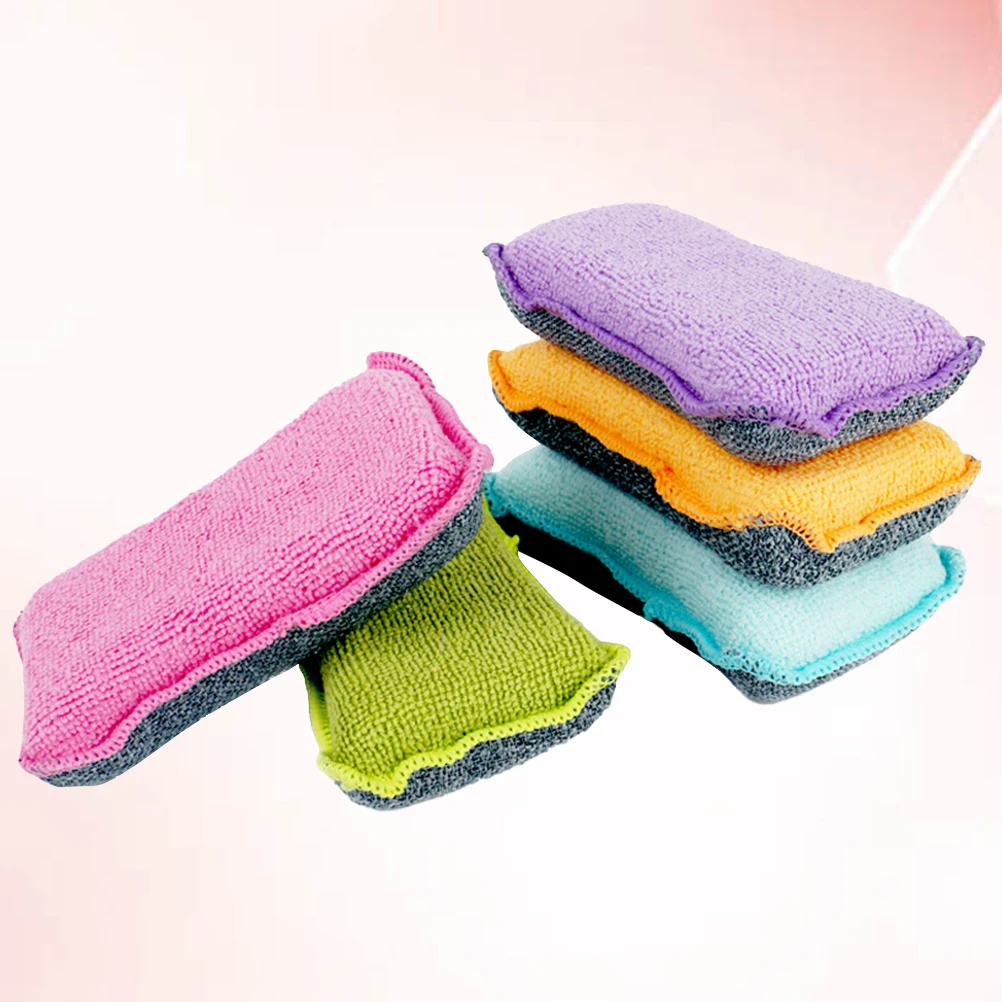 

5Pcs Double Side Dishwashing Sponge Pads Efficient Kitchen Cleaning Scrubbers for Sink Stove Faucet and Bathroom