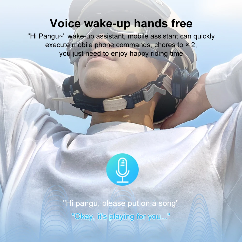 Auriculares Bluetooth para casco de motocicleta, cascos impermeables con Control de voz, 400mAh, 5.0BT, manos libres, llamadas, reproductor de música, altavoz para hombre y mujer