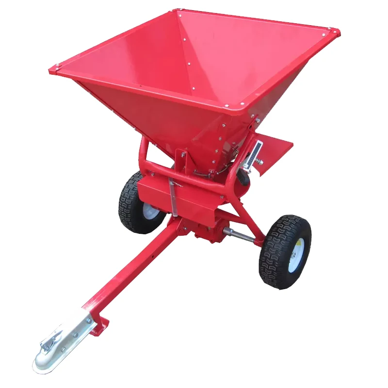 ATV tow behind fertilizer spreader and salt spreader