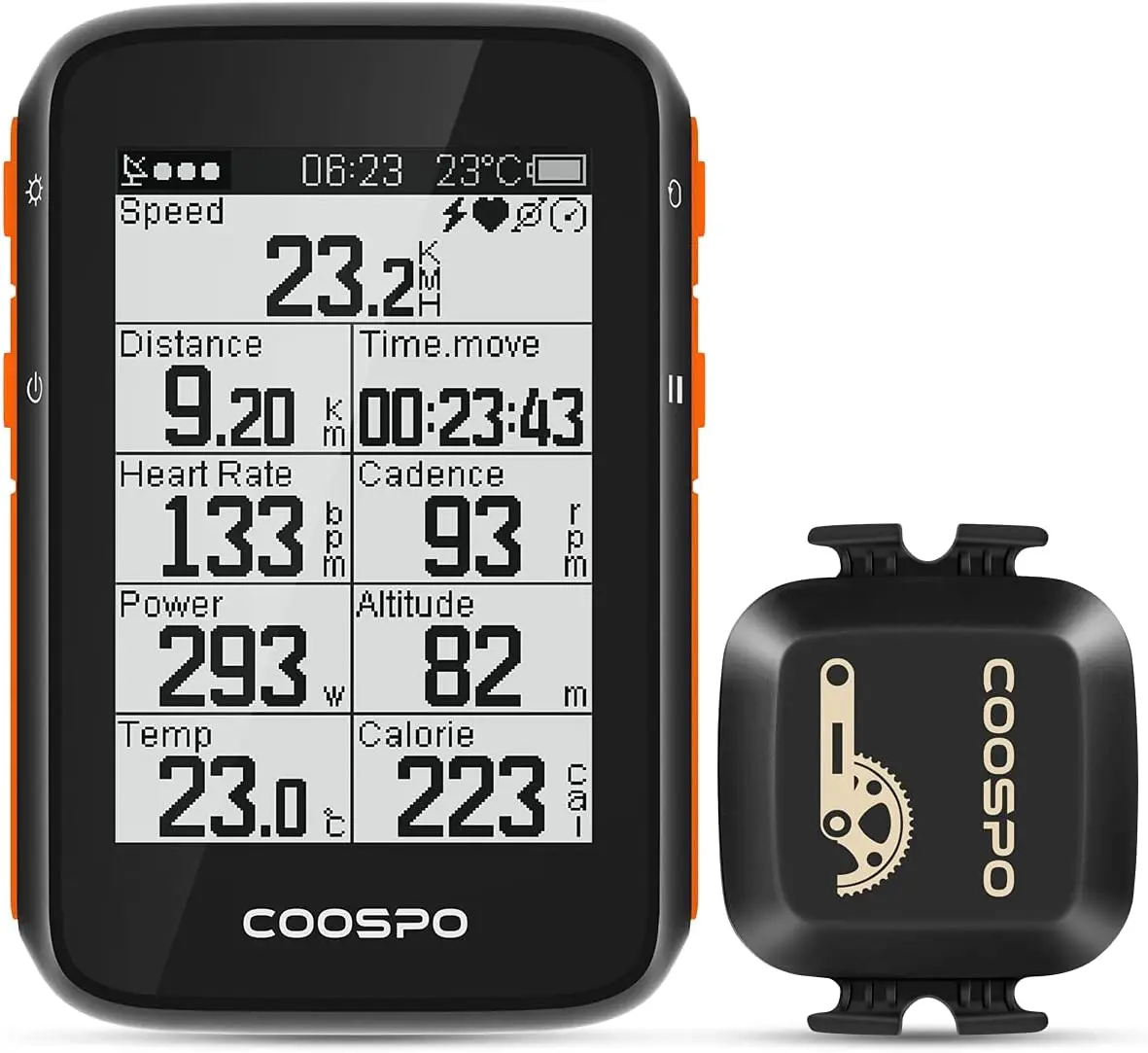 Bike Computer Wireless GPS, Bike Speedometer with Auto Backlight, Bluetooth ANT Cycling GPS Computer,Bicycle Computer BC2