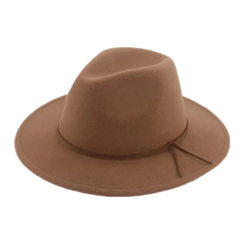 Sombrero Fedora, sombreros de mujer, banda caqui negra sólida, cuerda, clásico, informal, Formal, decoración de boda, sombreros Para hombres, Pamelas Y Tocados Para Bodas