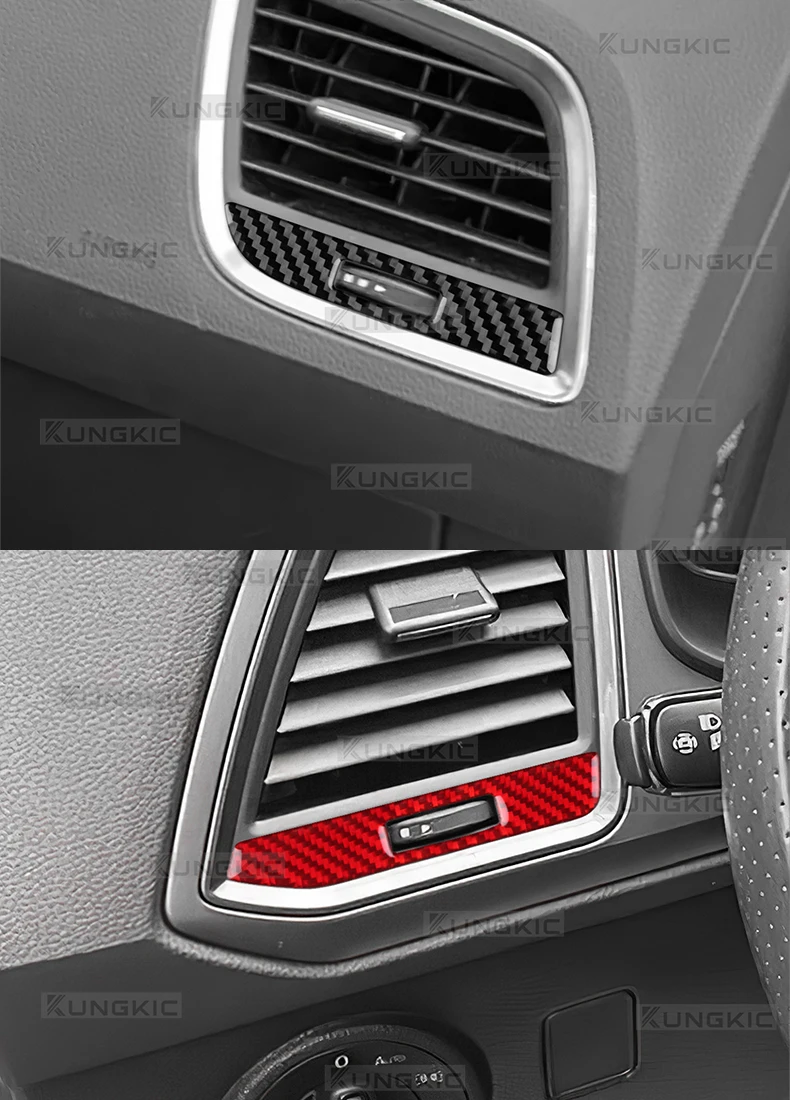 Echter, weicher Carbonfaser-Aufkleber für SEAT Ateca 5F 2016-2025 und Cupra Ateca 5F 2018-2025, LHD RHD, für die zentrale Steuerung und den Luftauslass im Auto – Detail 10