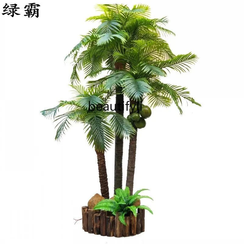 zq Imitation Coconut Tree Fake Coconut Tree Interior Decoration Tropical Plants Simulation Palm Tree Exhibition Hall Display