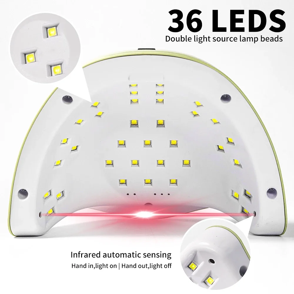 120W Lampa UV/LED do paznokci Suszarka do paznokci Maszyna do fototerapii paznokci Podwójne źródło światła Lampa UV do paznokci dla kobiet i dziewcząt Nail Art DIY Use