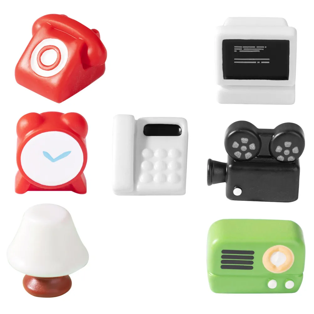 1Set Mini Radio Vintage Retro Telephone Decoration for Bedroom Desktop Mini House Accessory Home Decor Space Projector for Kids
