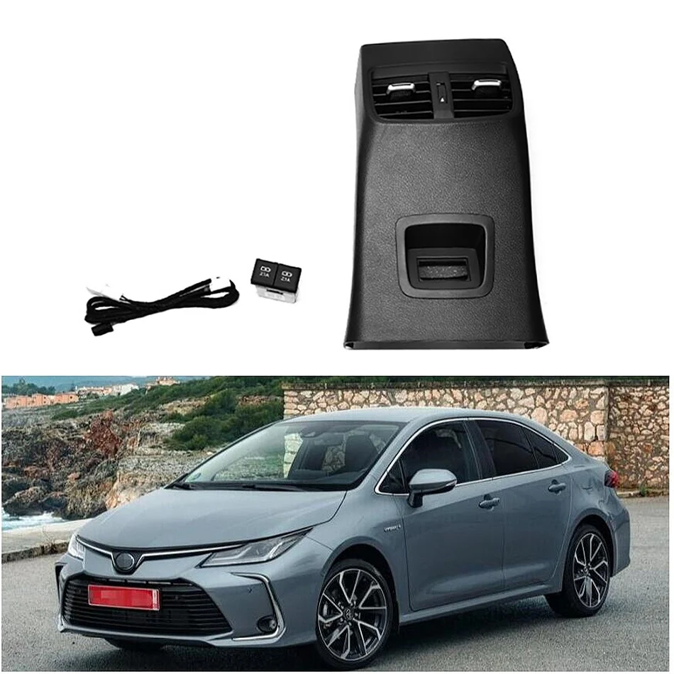 Salida de aire acondicionado automática para Toyota Corolla 2019, ventilación USB de carga rápida con alta conversión, estilo de coche