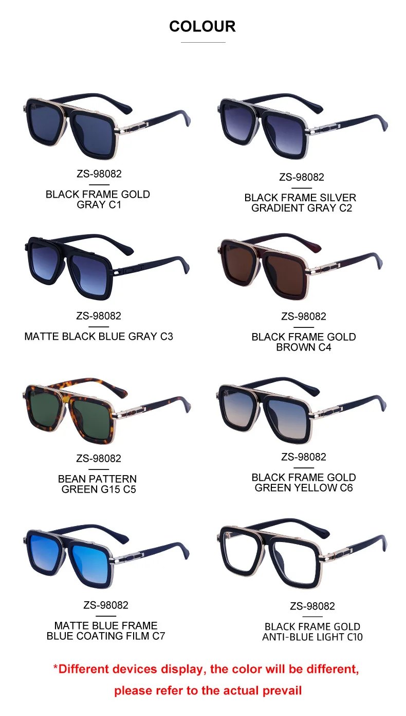 Modische Eckige Punk-Sonnenbrille für Herren 2026 Luxusmarke Vintage Retro Sonnenbrillen für Männer Steampunk Anti-Blaulicht-Brillen – Detail 12