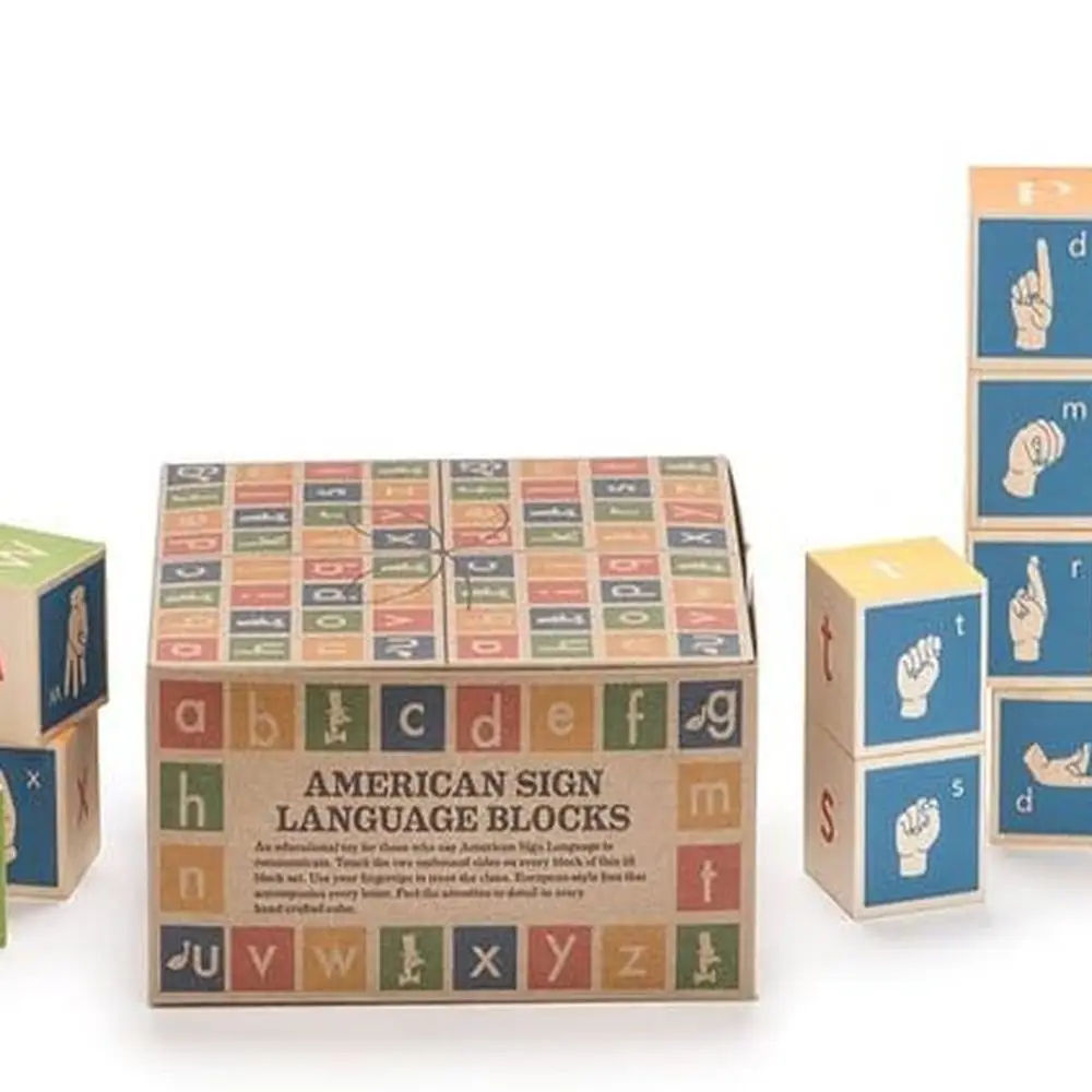 บล็อกการเรียนรู้ภาษามือโดยลุงกูส -ชุด 28 ชิ้นสำหรับเด็กอายุ 2 ปีขึ้นไป