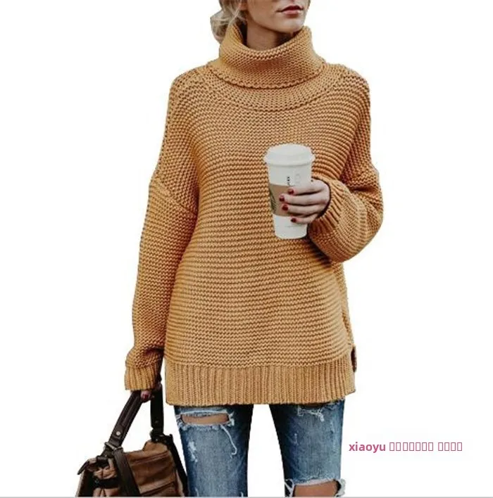 

Ebay женский свитер Turtlene Long Sve, широкий топ, студенческий трикотаж из полиэстера, осенняя женская одежда премиум-класса Faion