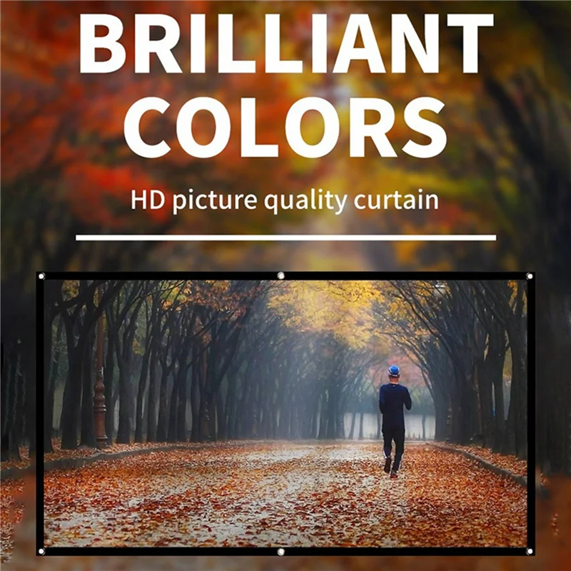 Y43A-24X Portable Projector Screen For Home Theater Outdoor HD White Foldable Anti-Crease (100Inch)