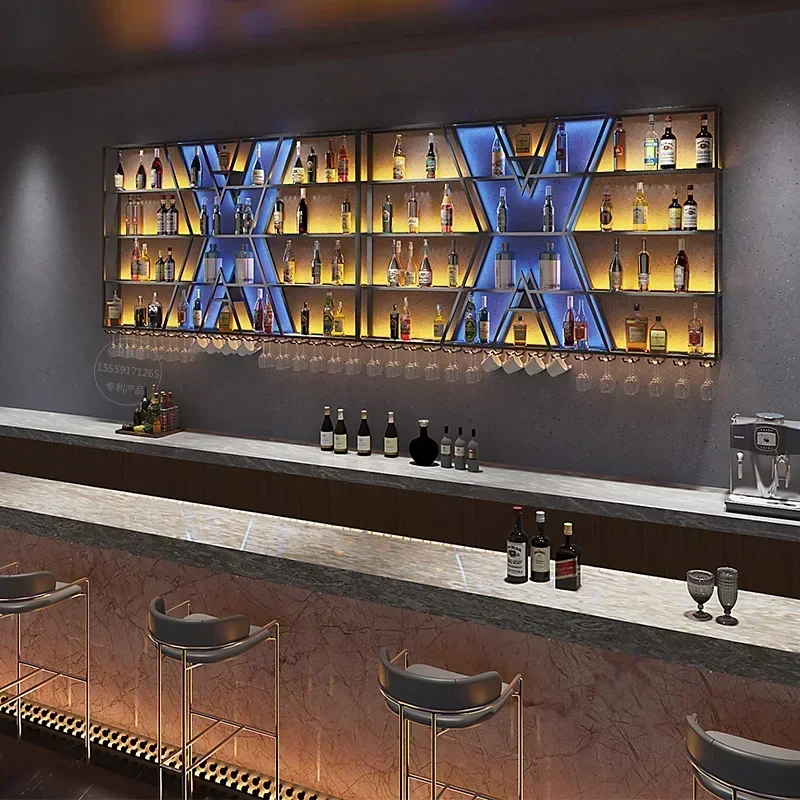 High-quality Durable Tall Bottle Holder Wine Racks Kitchen Modern Huge Luxury Wine Rack Display Rack Bar Table Luxury Wino