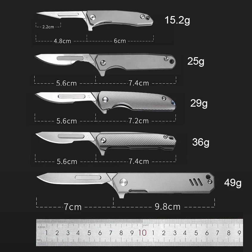 Imagem -06 - Titânio Rápido Aberto Faca Dobrável Substituível Lâmina Cirúrgica de Aço Carbono Acampamento Caça Táticas ao ar Livre Ferramenta Sobrevivência Edc Presente