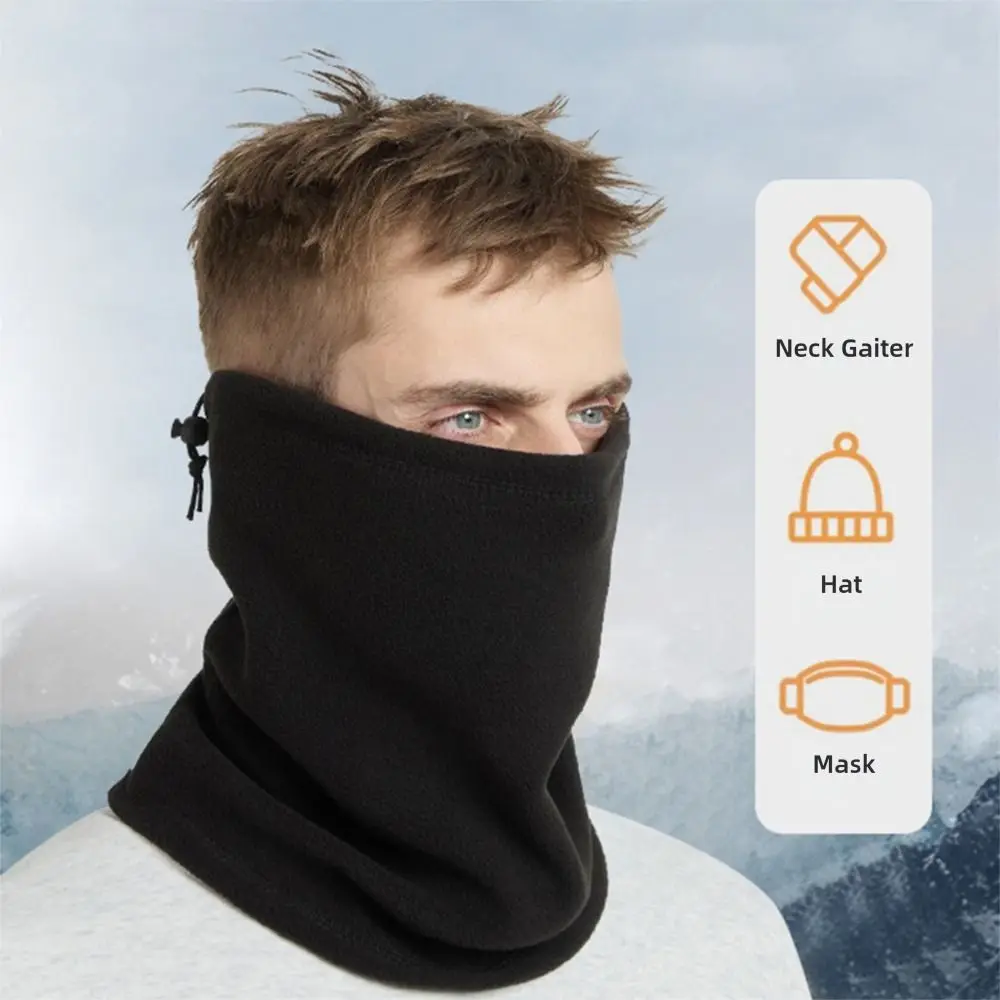 Thermal Warm Plush Motorcycle Face Mask Windproof Circle Wrap Half Face Mask Neck Warmer Balaclava Cycling