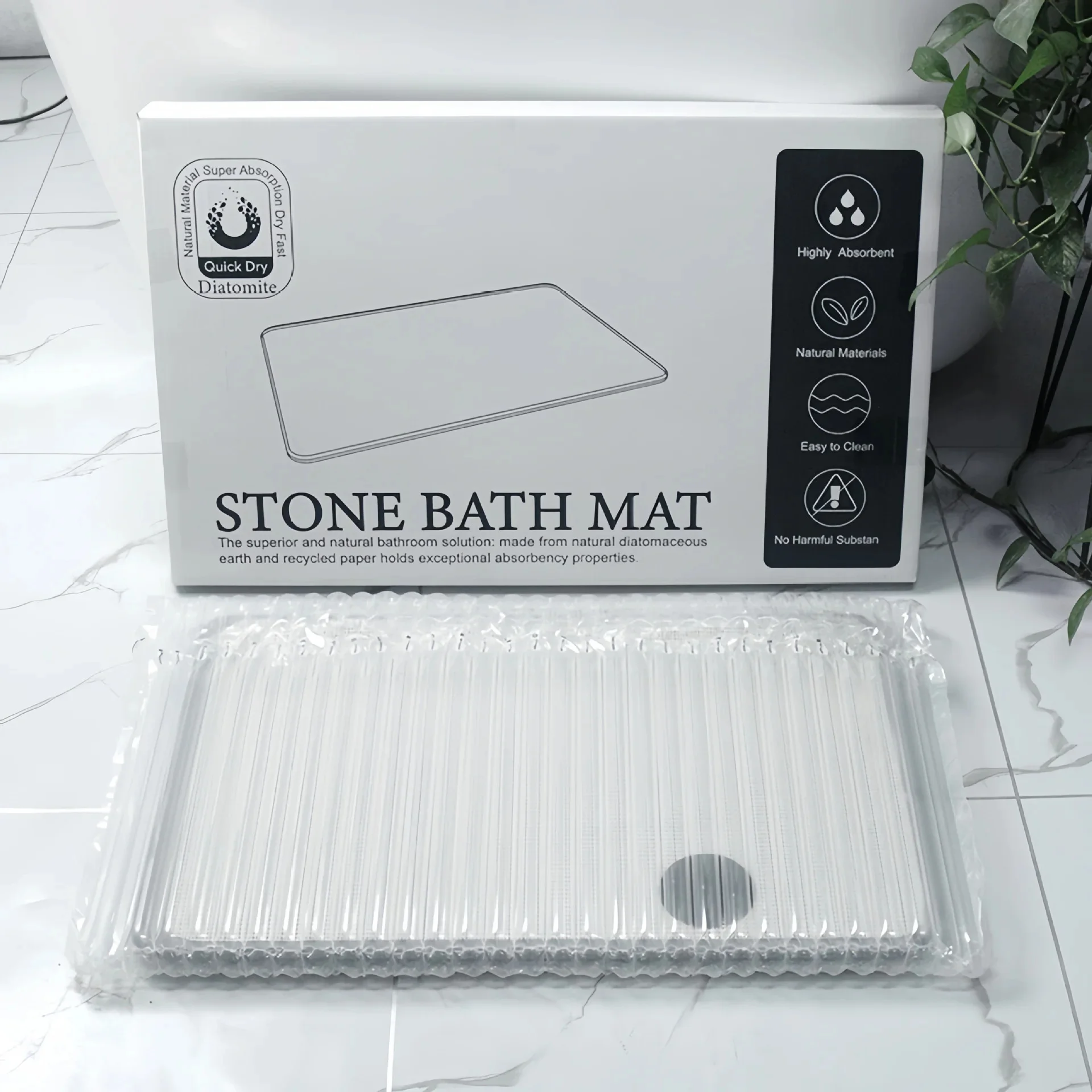 Diatomite Mat Stone Bath Mat Super Absorbent Diatomite Carpet Quick Drying Diatomaceous Earth Bath Mats Non-Slip Shower Rug