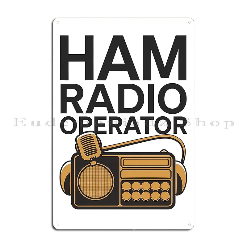 Radio Operator Frequency Ham Morse Antenna Metal Plaque Pub Club Cinema Designing Club Tin Sign Poster