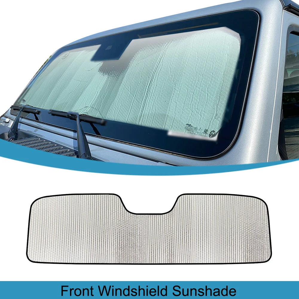 

Front Windshield Sunshade Insulation Shade Sun Visor Cover for Jeep Wrangler JL Gladiator JT 2024 2025 Car Interior Accessories