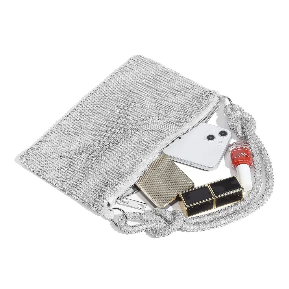 التعامل مع لينة الترتر مساء حقيبة صغيرة للنساء لامعة عشاء حفل زفاف المحافظ حقيبة يد مصمم الإناث تحت الإبط حقيبة كتف #6