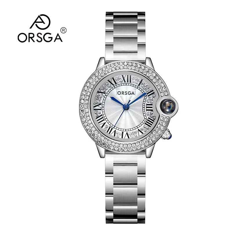 

ORSGAWomen's Watch Classic Balloon Inlaid with Roman Light Luxury Women's Watch Manufacturers-Border High-End Quar