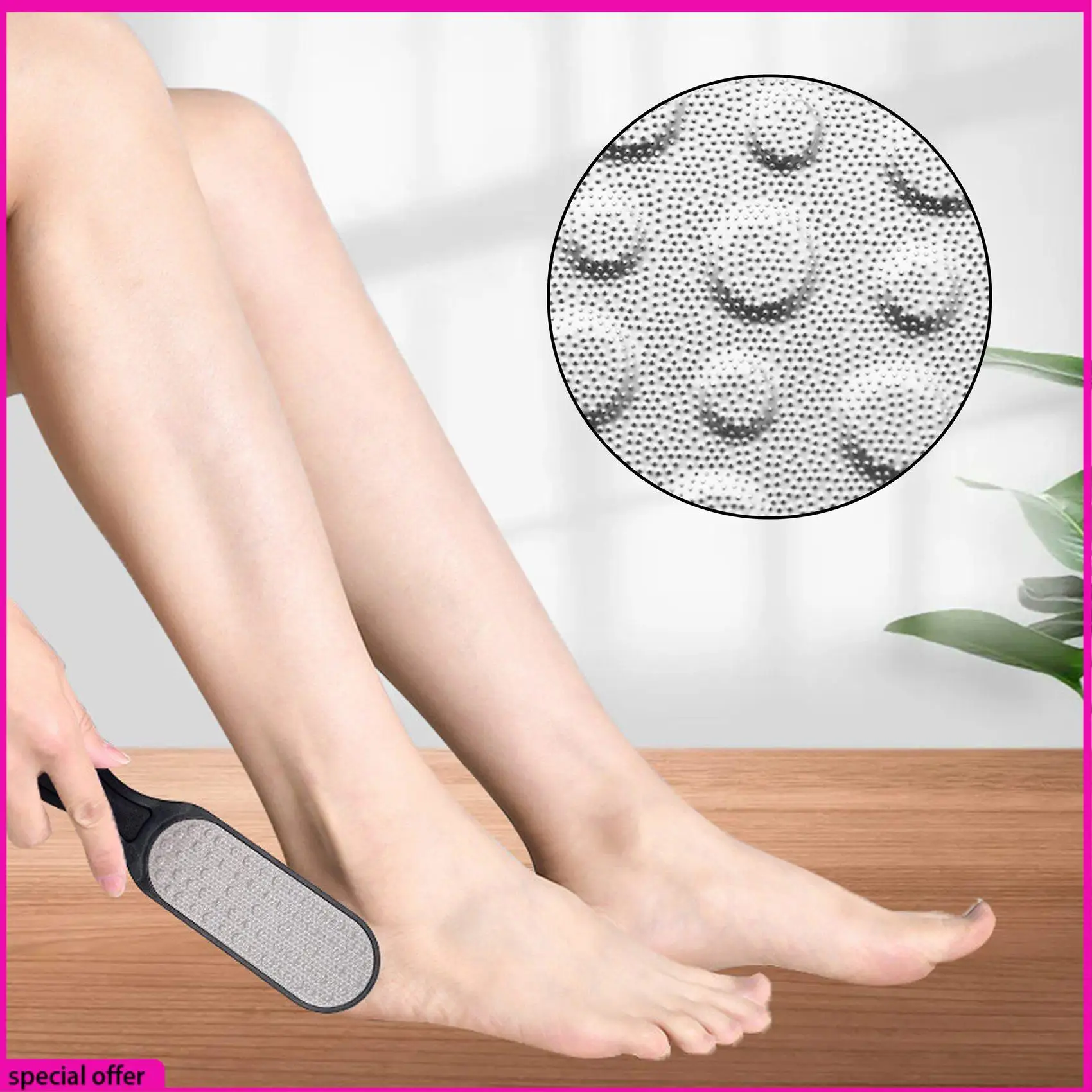 A65Z Pedicurerasp Voetvijl Eeltverwijderaar voor harde huiden en schrale huid Likdoorns, Voeten scrubber Scrubber Cleaner File 2PCS / S