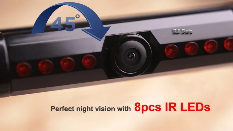 IR Night Vision US License Plate Frame CMOS Alloy Black Car Rear View Backup Camera