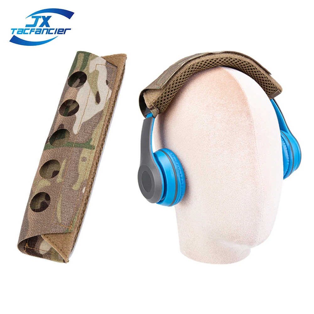 Tactical Headset Cover Laser-cut Lightweight Headset Strap Pad Over the Head Comms Mesh Cushion Protector Hunting Accessories