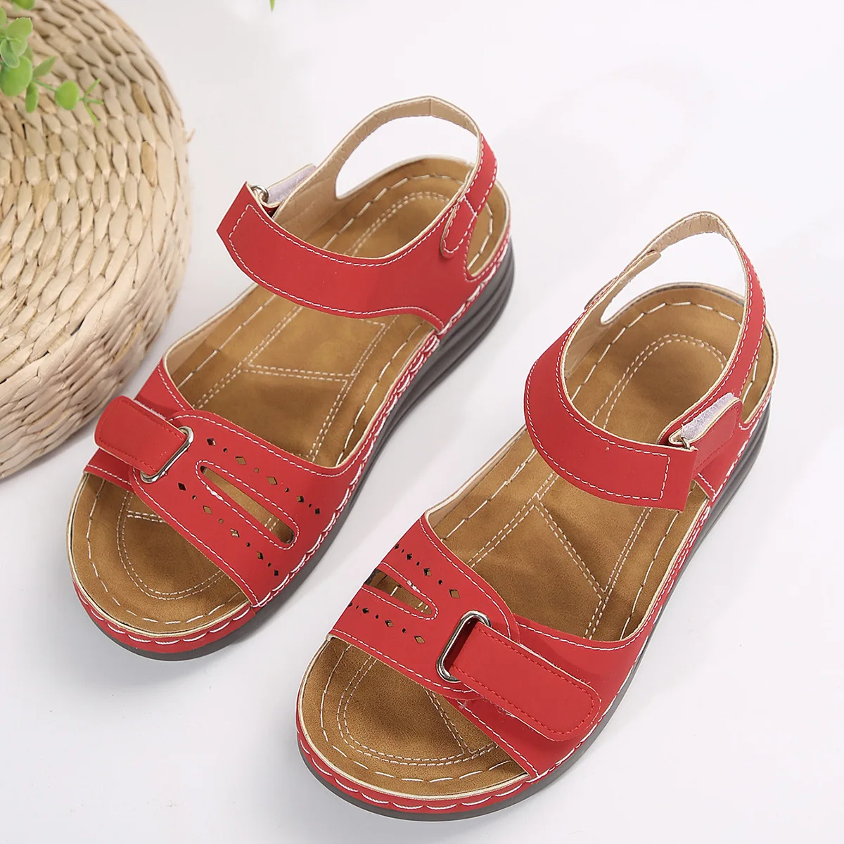 PLUS ขนาด 36-43 รองเท้าผู้หญิงฤดูร้อนแฟชั่นผู้หญิงลื่นบนรองเท้าสบายๆ Wedges Sandalias De Mujer ผู้หญิงรองเท้าแตะ