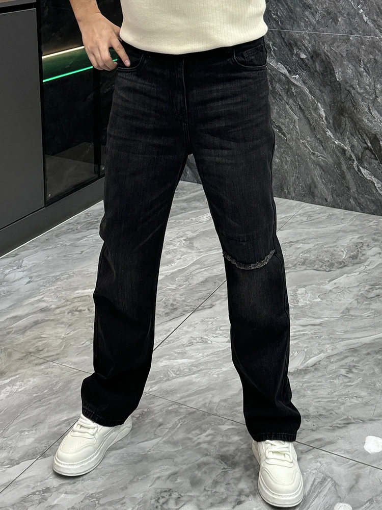 

Мужские прямые джинсы Bla American High Street: зимний тренд, свободный крой, стройнящие, молодежные, с оригинальными вставками, длинные брюки