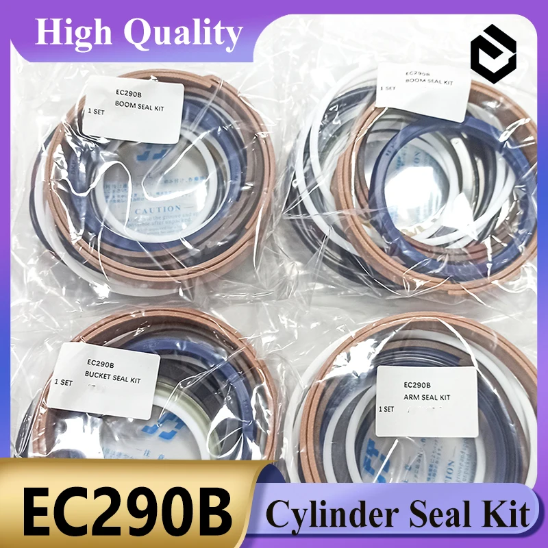 4 Sets EC290B Boom Bucket Arm Seal Kit Cylinder Seal Kit for EC290B Excavator Parts