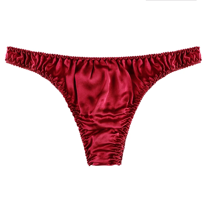 Tanga suave brillante aceitosa de Color sólido Sexy de tiro bajo a la moda para hombre, ropa interior Sexy de seda transpirable, bragas elásticas de verano para hombre