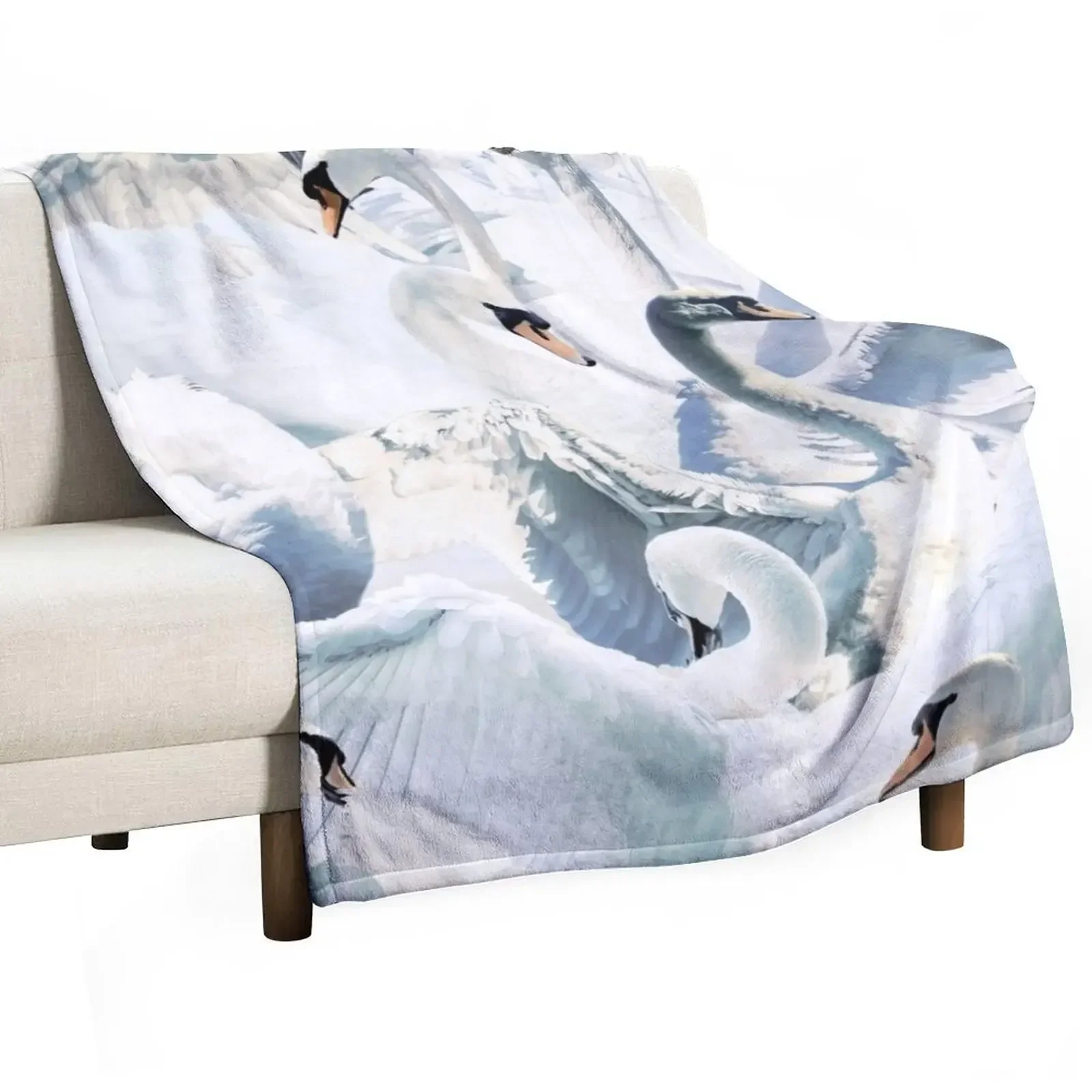 

Swans Throw Blanket Cute Soft Polar Blankets