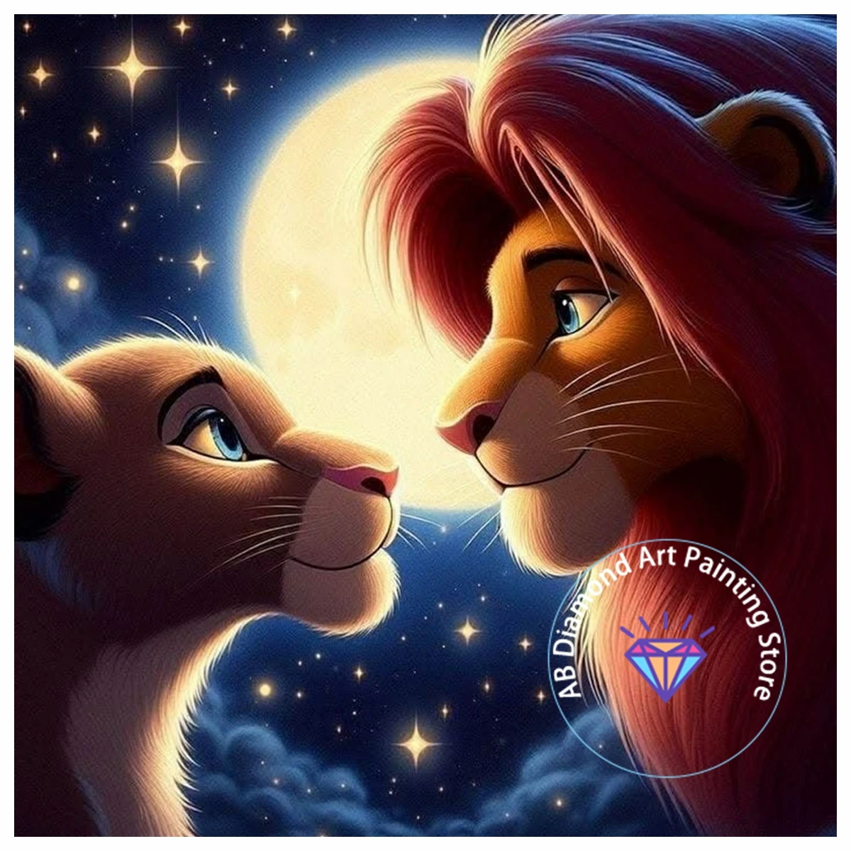 

Lion King AB Diamond Painting Kit 5D DIY Diamond Embroidery Cross Embroidery Handmade Art Exquisite Gift Crafts Home Decoration