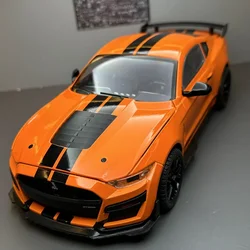 New 1:18 Ford Mustang Shelby GT500 Alloy Car Diecasts & Toy Vehicles Car Model Sound and light Pull back Car Toys For Kids Gifts