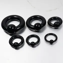 2 Pieces Black Big Size 8mm 10mm Acrylic UV Captive Beads Hoop Ear Tunnel Plug Expander Guauge Body Piercing Jewelry