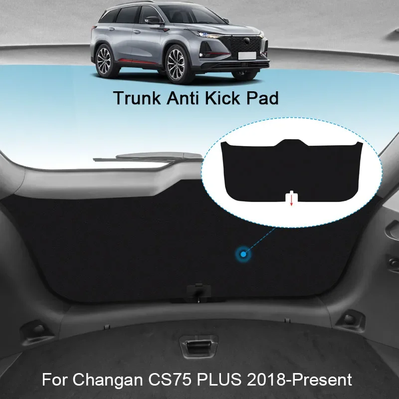 Car PU Leather Mat For CHANGAN CS75 PLUS 2018-2025 Anti-kick Carbon Trunk Weather Dustproof Protection Tailgate Auto Sticker