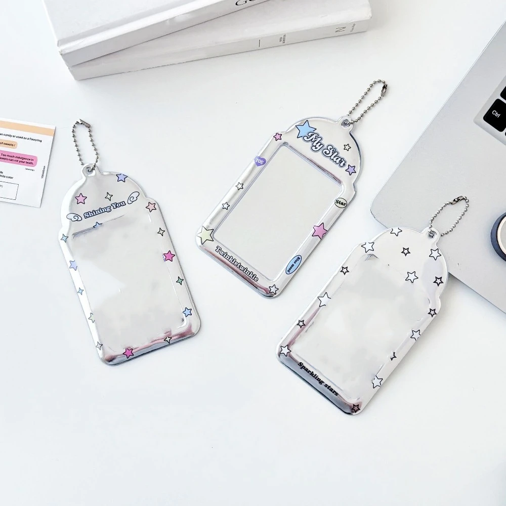 Cute 3inch Card Holder Stars with Hanging Chain Protective Cover PVC Wing Star Chaser Card Set Storage