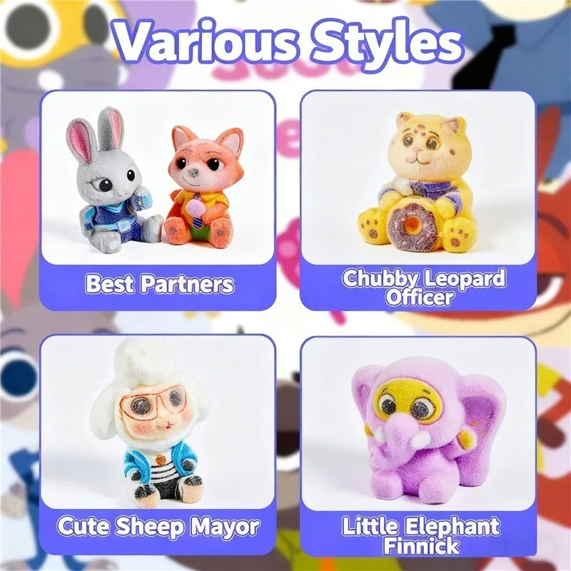 Disney Zootopia Series Blind Box Mini Flocking keychain Ornament Judy Hopps Nick Special Super Box Bellwether Animal Mystery Box