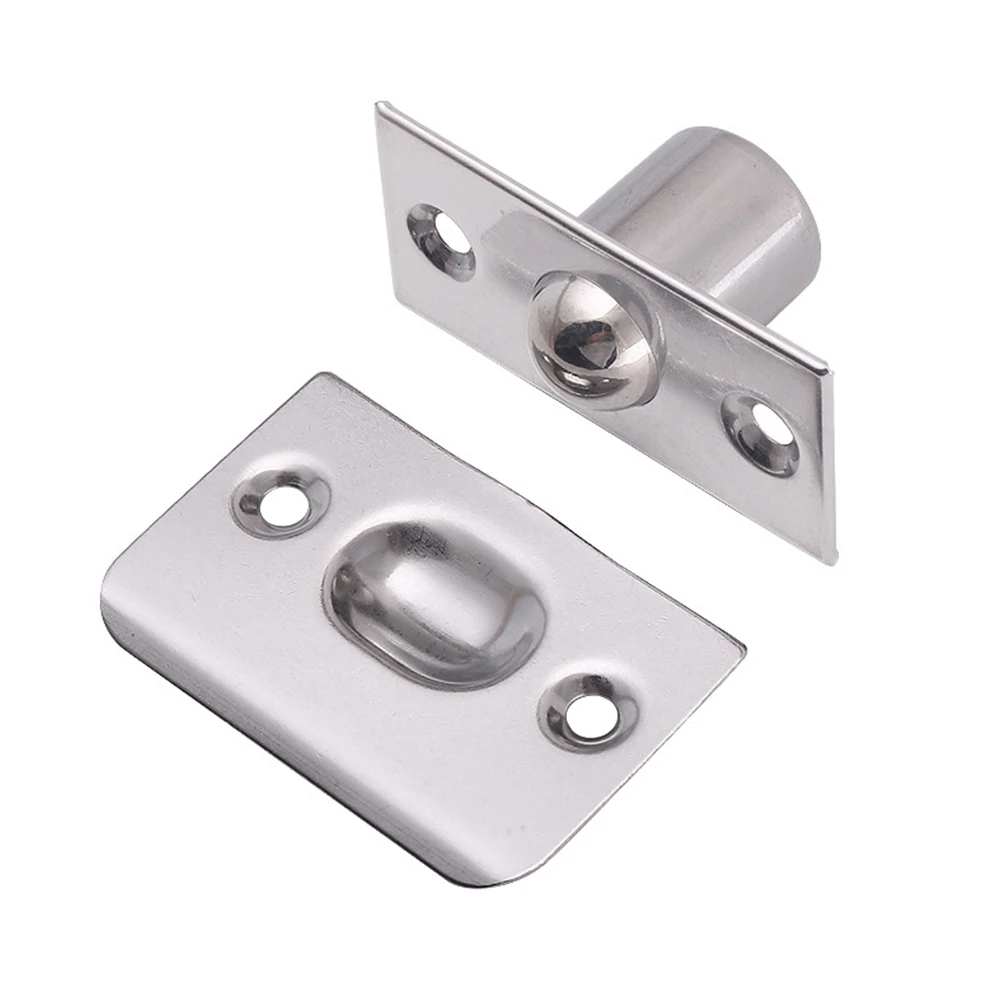 Spring Invisible Wooden Cabinet Door Beads Lock Closet Ball Catch Latch Stainless Steel Door Latches Cupboard Roller Latch Lock