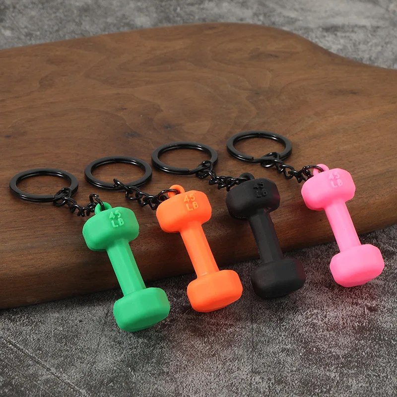 Creative Dumbbell Car Keychain – Fitness Style Car Key Ring, Backpack Charm Couple Gift