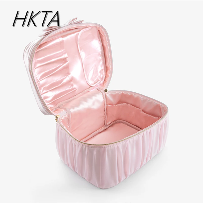 Estilo japonês rosa sacos de cosméticos mina armazenamento portátil grande capacidade portátil multifuncional balde viagem compõem saco feminino
