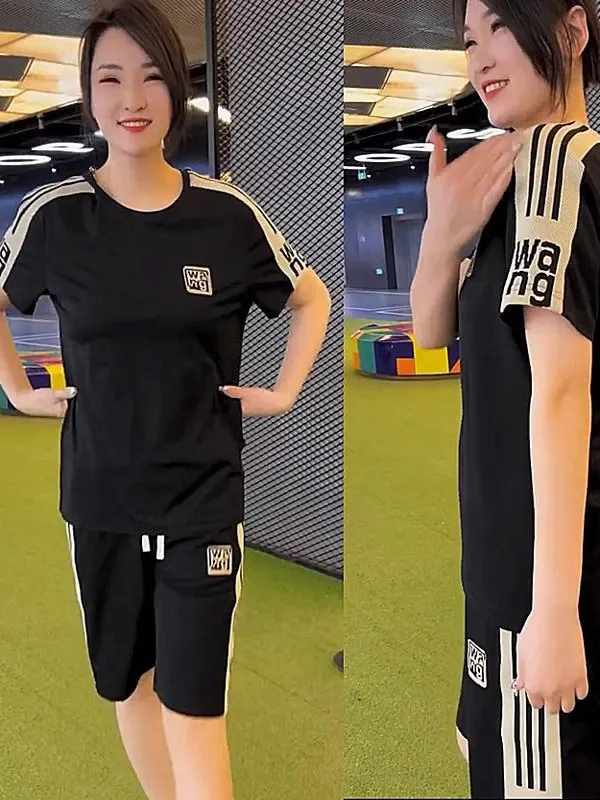 

Summer Dopane Men's Sport Thin Casual ort Sve orts Two-Piece Set Lightweight Breathable Polyester T-irt And Pants