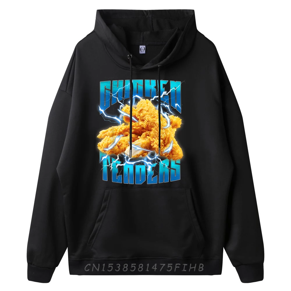 Chicken Tenders Funny Chicken Tenders Sweatshirt For Men Outdoor Hoodies Casual Hip Hop O Neck Hoodies Long Sleeve