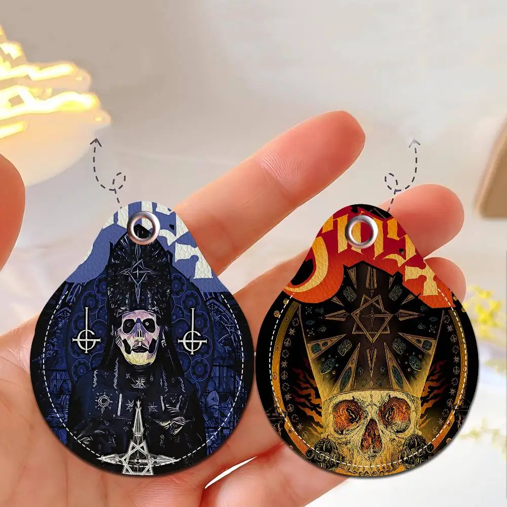 G-Ghost Band Keyring Leather Access Card Holder Keychain Community Water Drop Proximity Card Protective Case