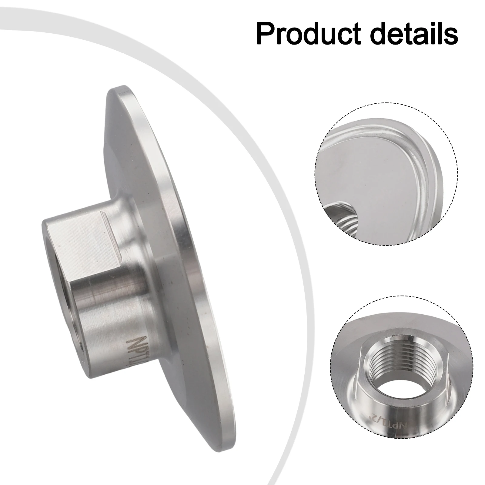 1/2 Inch NPT Female Thread Stainless Steel Tri Clamp 12 Inch Connector with 64mm Ferrule OD for High Cleanliness Piping