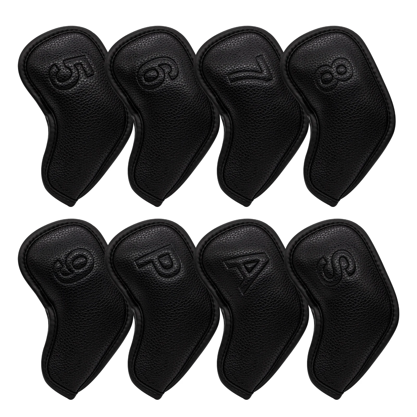 8pcs/set Emboss Golf Headcovers Iron Covers with magnet  High Quality Golf Iron Covers