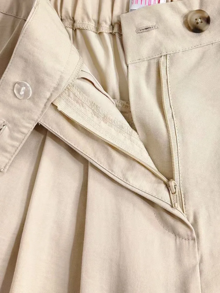 하이웨이스트 와이드 레그 팬츠 캐주얼 루즈핏 스트레이트 컷 여름 여성용 가볍고 신축성 있는 바지