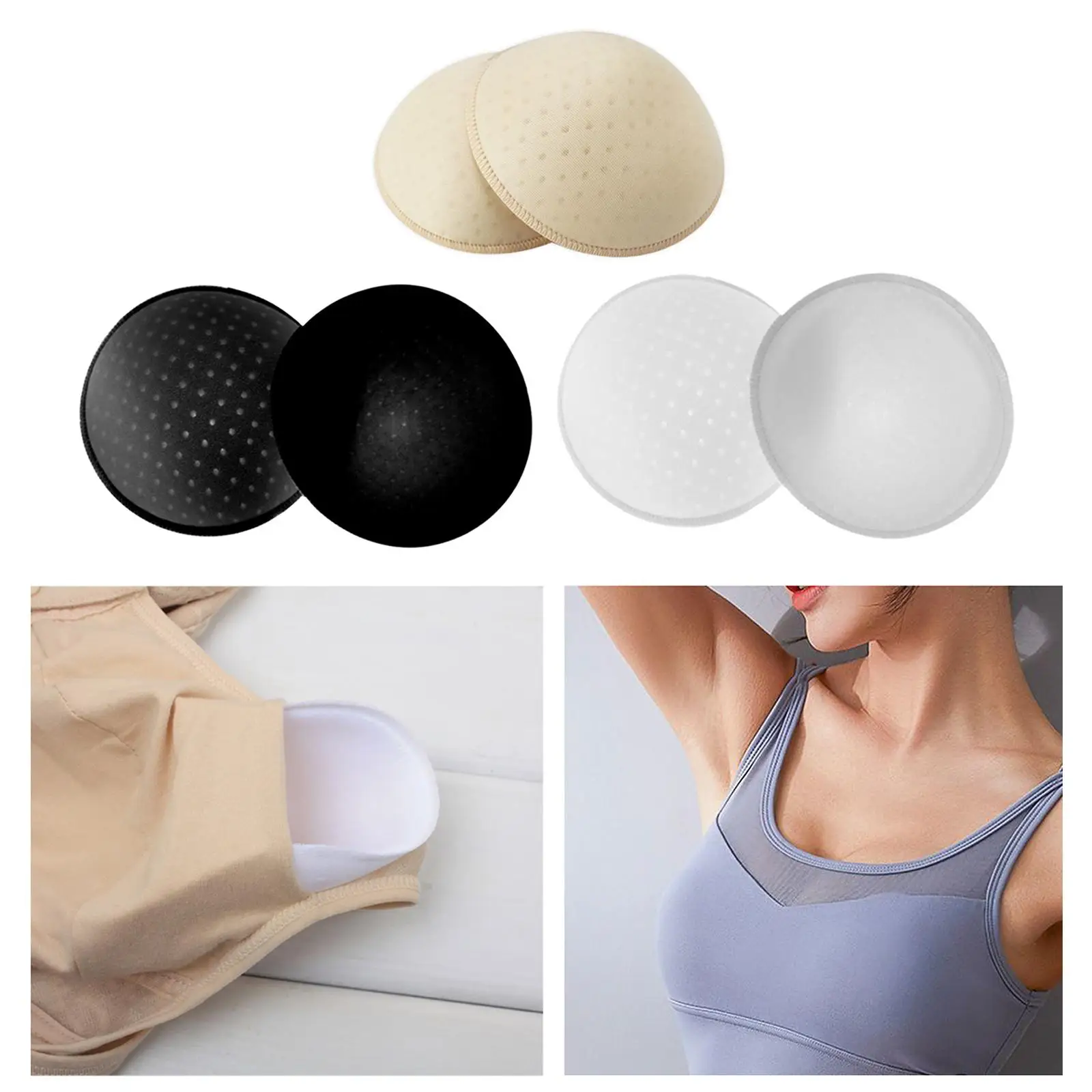 3 Pairs Bra Inserts Pads Removable Bra Cups Inserts for Bikini Top Swimwear