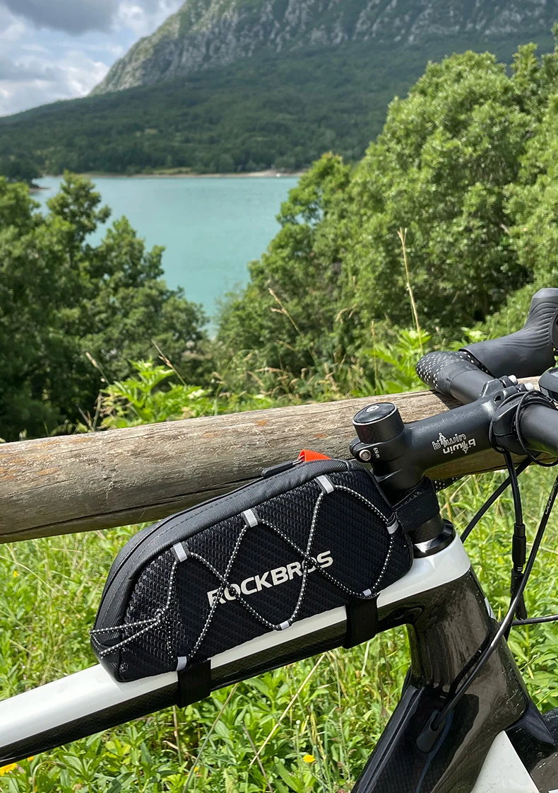 ROCKBROS Fahrradtasche, wasserdicht, reflektierend, vorne oben, Rahmenschlauchtasche, ultraleichte Fahrradtasche, Fahrradtasche, Touring-Reitausrüstung – Detail 2