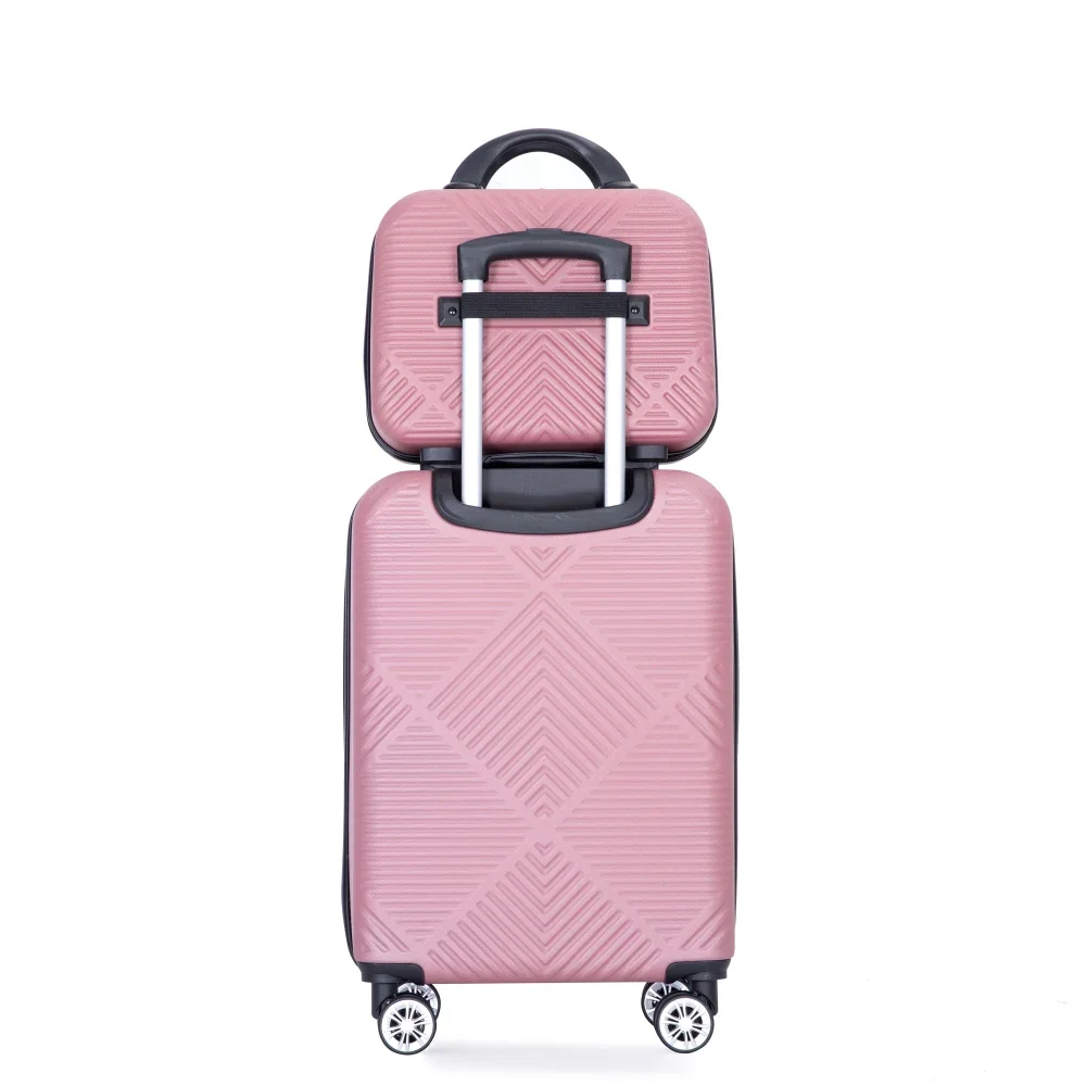 2Piece Luggage Sets ABS Lightweight Suitcase Spinner Wheels(20/14)Luggage Sets New Model Expandable ABS Hardshel Lightweight