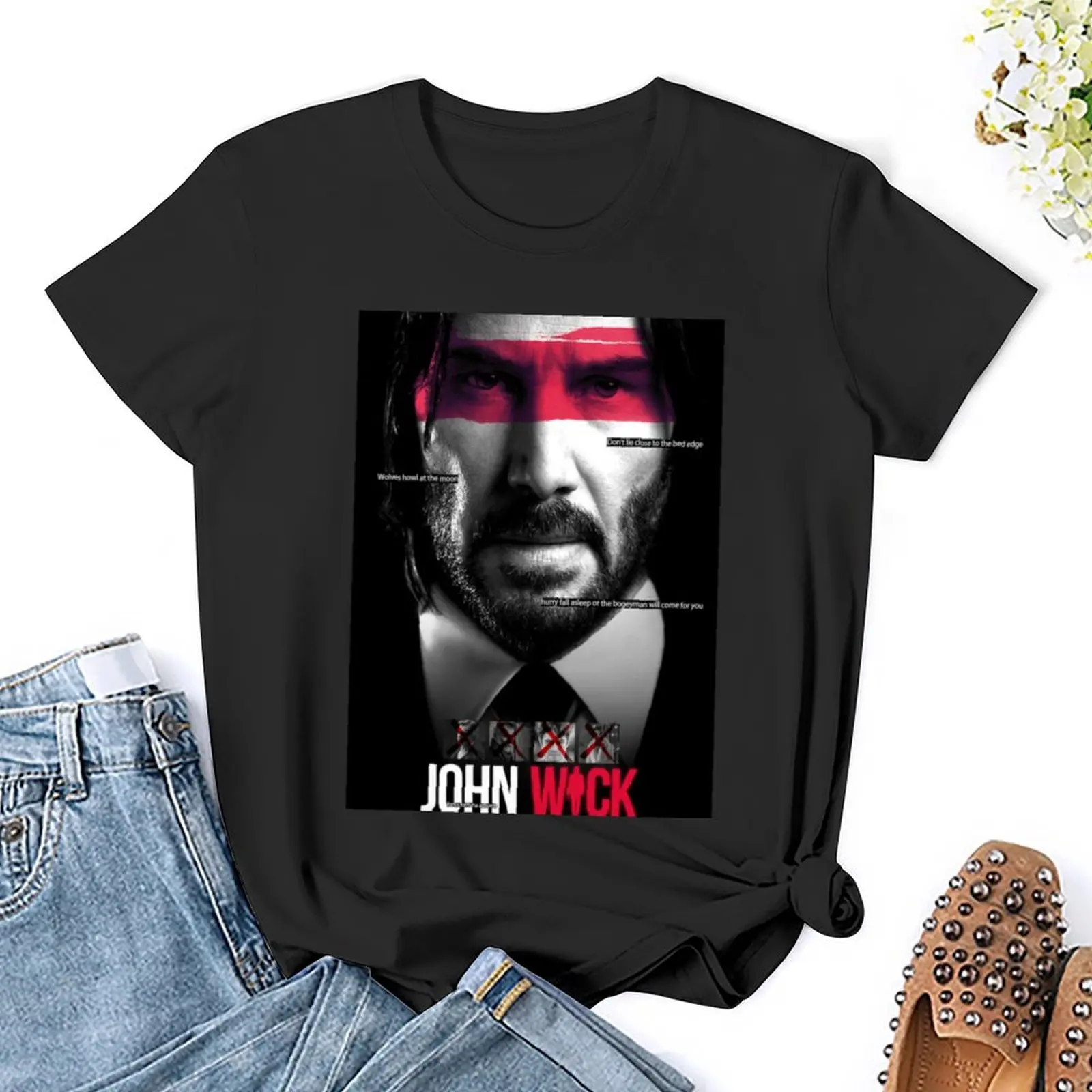 John Wick - Baba Yaga camiseta grande para mulheres, roupas vintage, top de treino, blusa hippie, verão