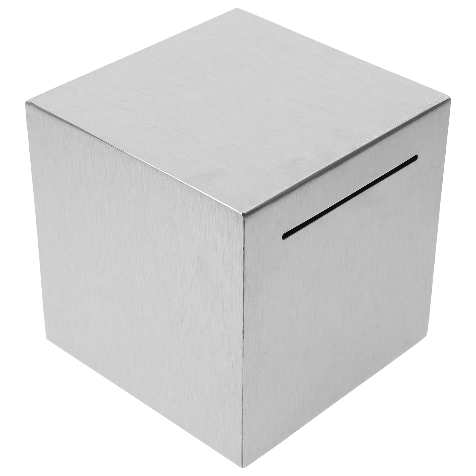 

Stainless Steel 12Cm Unopenable Piggy Bank For Adults Money Saving Box Coin Cash Bank Strong Metal Change Storage Box Silver